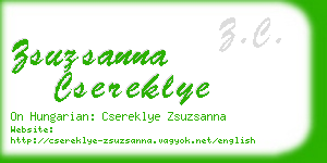 zsuzsanna csereklye business card